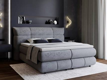Pat Boxspring cu spatiu pentru depozitare CARMELO 140/ 160/ 180cm personalizabil