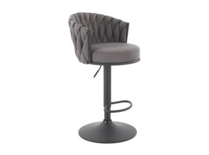 Scaun tapitat pentru bar H125 reglabil pe inaltime, elegant, material textil grey 54x56xH90-105cm, picior negru