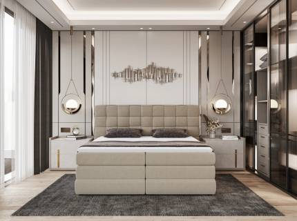 Pat Boxspring cu spatiu pentru depozitare GUSTO 140/ 160/ 180cm personalizabil 