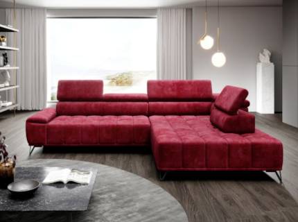 Coltar cu reglaj electric PALLADIO L cu tetiere reglabile, personalizabil 320x220cm