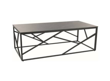 Masuta ESCADA A III din ceramica cu efect de marmura gri, metal negru 120x60xH40cm
