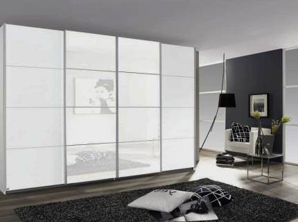 Dulap alb alpin/sticla alba 316x211x62cm SYNCRONO