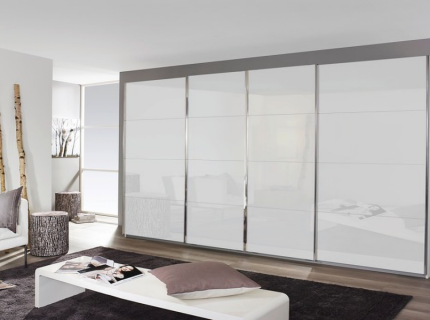 Dulap front sticla alba 361x211x62cm SYNCRONO