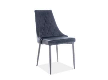 Scaun tapitat TRIX VELVET catifea black 49x59xH89cm, picioare negre