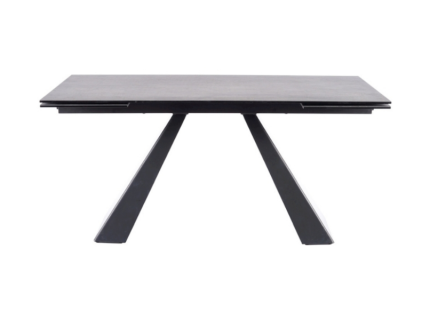 Masa extensibila SALVADORE CERAMIC din cramica cu efect de marmura gri, metal negru 160-240x90xH76cm