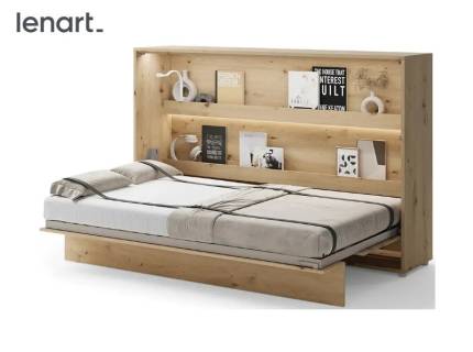LENART BED CONCEPT BC-05 pat (120x200cm) rabatabil pe perete orizontal 211x46-148x138cm stejar Artisan