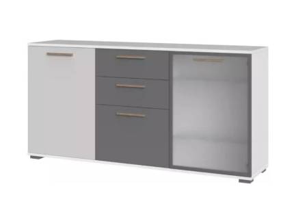 Comoda cu 3 usi, 1 usa din sticla si 2 sertare D5 ALL ROOM CONCEPT 167x83x40cm configurabila