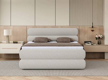 Pat Boxspring cu spatiu pentru depozitare NOLIO 140/ 160/ 180cm personalizabil