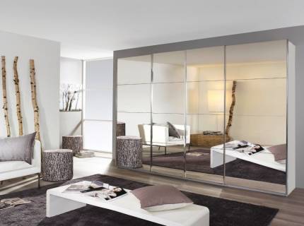 Dulap alb alpin/4 usi oglinda 271x230x62cm SYNCRONO