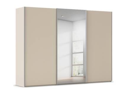 Dulap cu usi glisante TARO 301x223x69cm champagne/ oglinda, maner aluminiu 