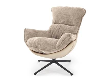 Fotoliu LOBSTER confortabil, material texil beige/ ecopiele beige 