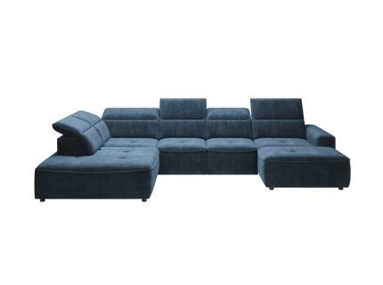 Coltar cu reglaj electric COLOMBO XL cu lada pentru depozitare, tetiere reglabile, personalizabil 376x227x182cm