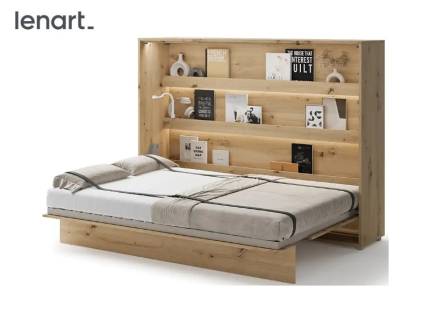 LENART BED CONCEPT BC-04 pat (140x200cm) rabatabil pe perete orizontal 211x46-168x158cm stejar Artisan