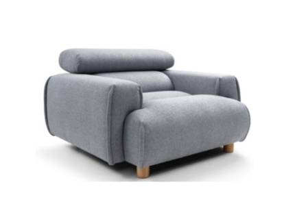 Fotoliu NARA cu tetiera reglabila, picioare nuanta lemnului, personalizabil 113x114xH71-86cm