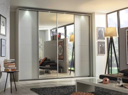 Dulap alb alpin/oglinda 271x230x62cm SYNCRONO