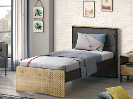 Pat cu tablie (120x200cm) BLACK