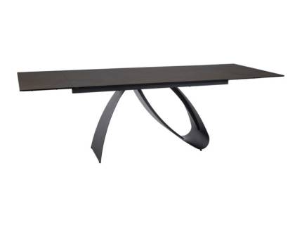 Masa extensibila DIUNA CERAMIC OSSIDO BRUNO din ceramica italiana Ossido Bruno maro, metal negru 160-240x90xH77cm