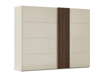 Dulap cu usi glisante TEGIO 281x223x69cm champagne mat/ sticla champagne - Walnut