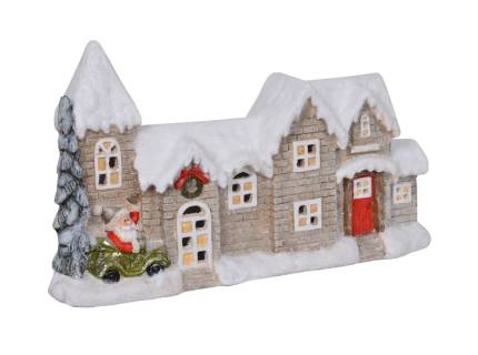 Casa de craciun din ceramica cu LED 54x13.5x31cm
