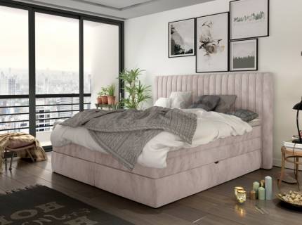Pat Boxspring cu spatiu pentru depozitare MINOLA, 140/ 160/ 180cm personalizabil