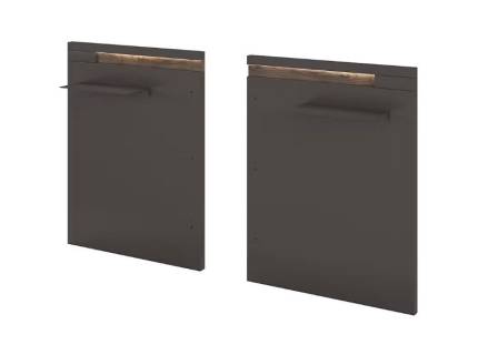 Set 2 tablii pt pentru noptiere LUANA 64x83x20cm graphite/ Atlantic Dark, cu polita si iluminare LED integrata