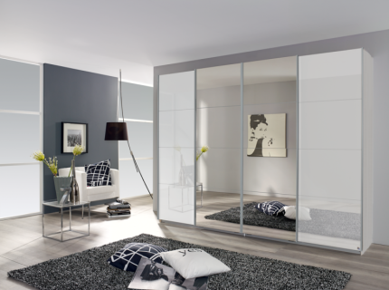 Dulap sticla alba/oglinda 271x230x62cm SYNCRONO