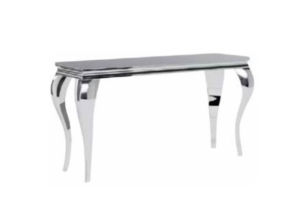 Consola PRINCE C din sticla neagra 120x40xH78cm, metal crom
