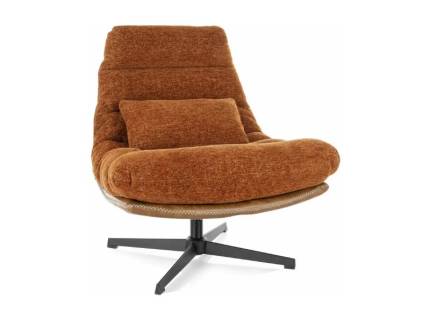 Fotoliu FELICIA RAVEN rotativ, confortabil, cu perna, material textil + ecopiele 73x77xH86cm