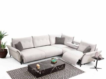 Coltar L cu recliner, reglaj electric si sound system MOZART 