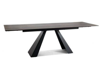 Masa extensibila SALVADORE CERAMIC WOOD din ceramica in nuanta lemnului, metal negru 160-240x90xH77cm