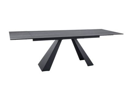 Masa extensibila SALVADORE CERAMIC GREY din ceramica cu efect de marmura Piatra de Savoia, metal negru 160-240x90H77cm