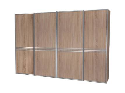 Dulap cu 4 usi glisante 373x222x68cm stejar sonoma, manere crom model 61 SINFONIE PLUS 