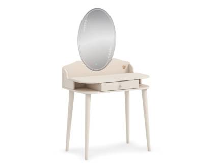 Masa de machiaj crem cu oglinda