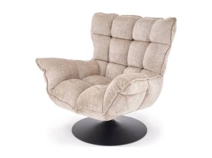 Fotoliu rotativ HAGEN cu functie de balansare, material textil-plusat beige 100x90xH100cm