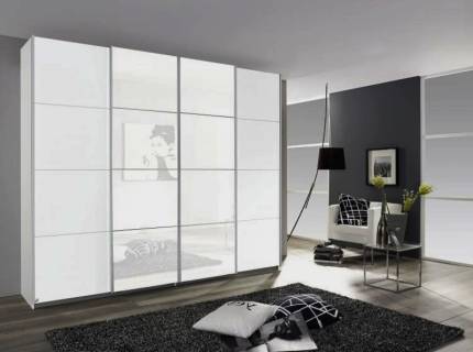 Dulap alb alpin/sticla alba 271x211x62cm SYNCRONO