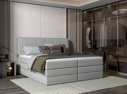 Pat Boxspring cu spatiu pentru depozitare tip lada si la tablie DILMA NEW 140/ 160/ 180cm personalizabil