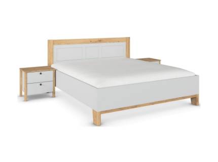 Cadru pat cu noptiere CREDO (160x200cm) silk grey/ stejar Artisan