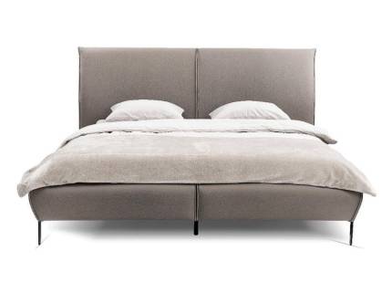 Pat tapitat cu somiera FLORA 140/ 160/ 180cm personalizabil, picioare negre