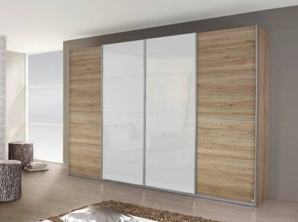 Dulap sanremo/sticla alba 316x230x62cm SYNCRONO