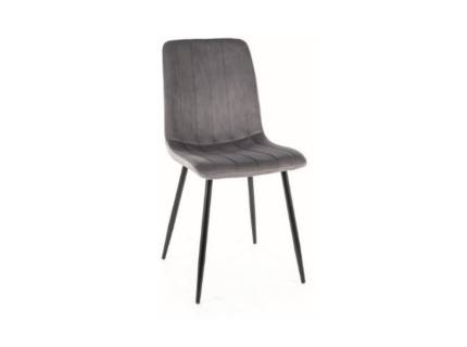 Scaun tapitat ALAN VELVET catifea grey 45x52xH91cm, picioare negre