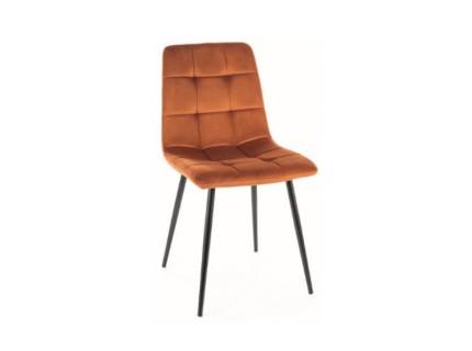 Scaun tapitat MILA VELVET catifea cinnamon 45x53xH86cm, picioare negre