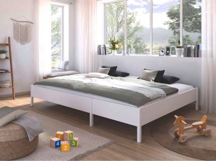 Cadru pat fara tablie MARE (240x200cm) alb alpin