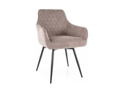  Scaun tapitat SERVIO VELVET rotativ, catifea cappuccino 55x58xH88cm, picioare negre