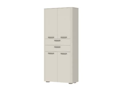 Dulap hol cu 4 usi si 2 sertare AIR 86x195x35cm Pepper White/ stejar Furneo 