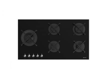Plita incorporabila vitroceramica pe gaz Smeg PV395LN, 90 cm, negru