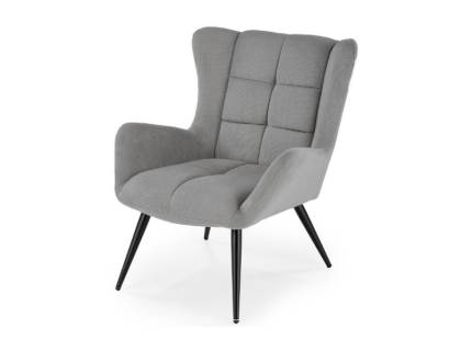 Fotoliu BYRON material textil grey, picioare negre 72x85xH92cm