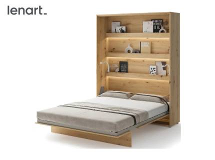 LENART BED CONCEPT BC-12 pat (160x200cm) rabatabil pe perete 171x46-228x218cm stejar Artisan