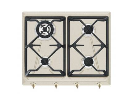 Plita incorporabila pe gaz Smeg Colonial SRV864AVOGH2, 60 cm, avena, retro