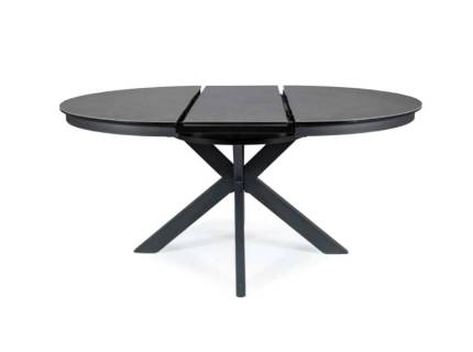 Masa extensibila PORTO CERAMIC BLACK din ceramica spaniola cu efect CORSO GREY gri inchis, metal negru 120xH76cm