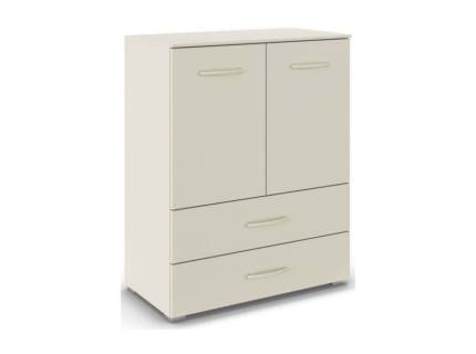 Comoda cu 2 usi si 2 sertare ADITIO 80x100x42cm champagne, manere champagne 